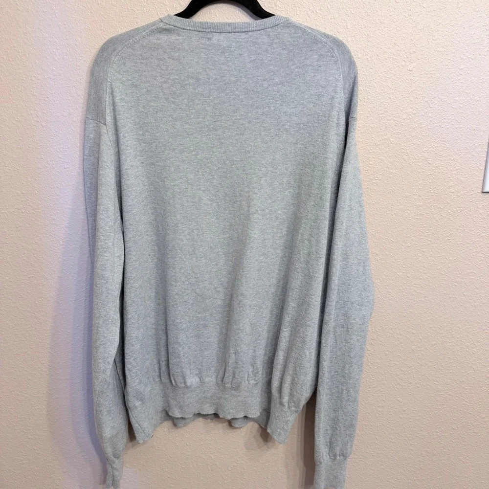 Peter Millar Mens XL Grey Pima Cotton Silk Cashmere Blend Crewneck Sweater